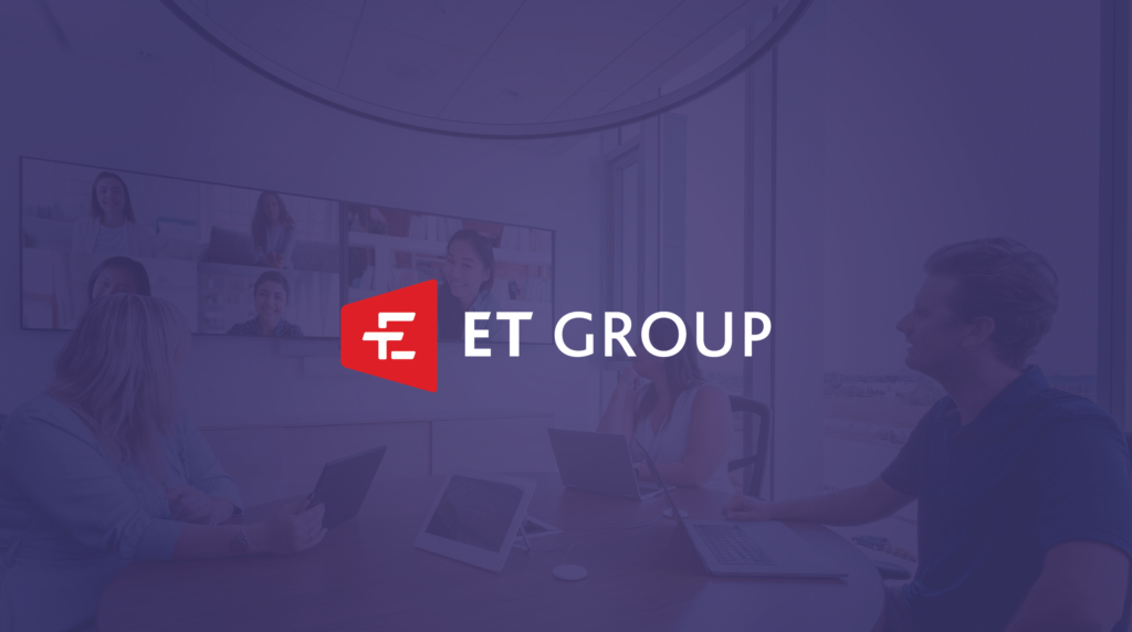 ET Group logo on purple background